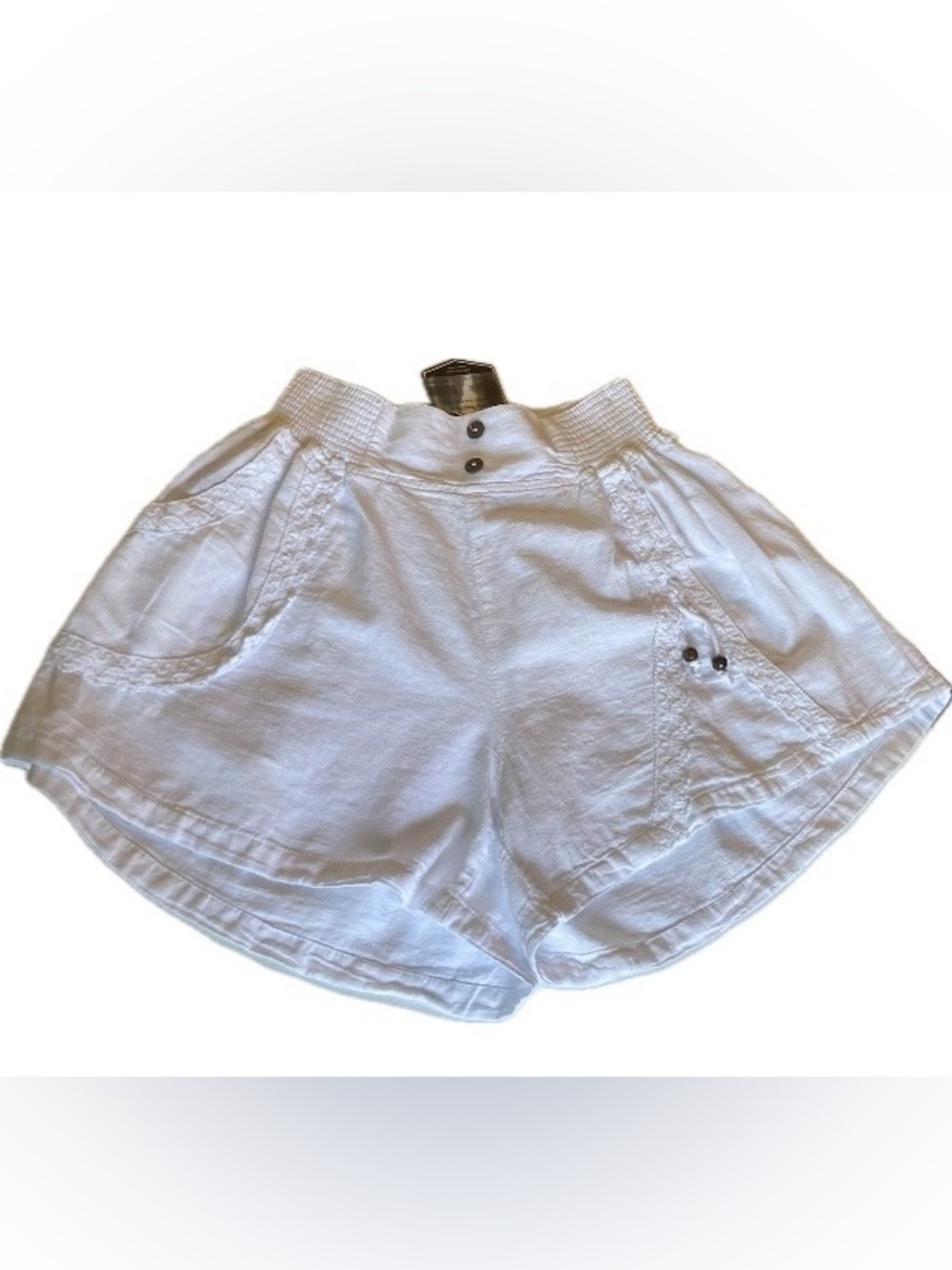 NWT Giocam High-Waist White Women's Cotton Shorts Sz Med Flowy